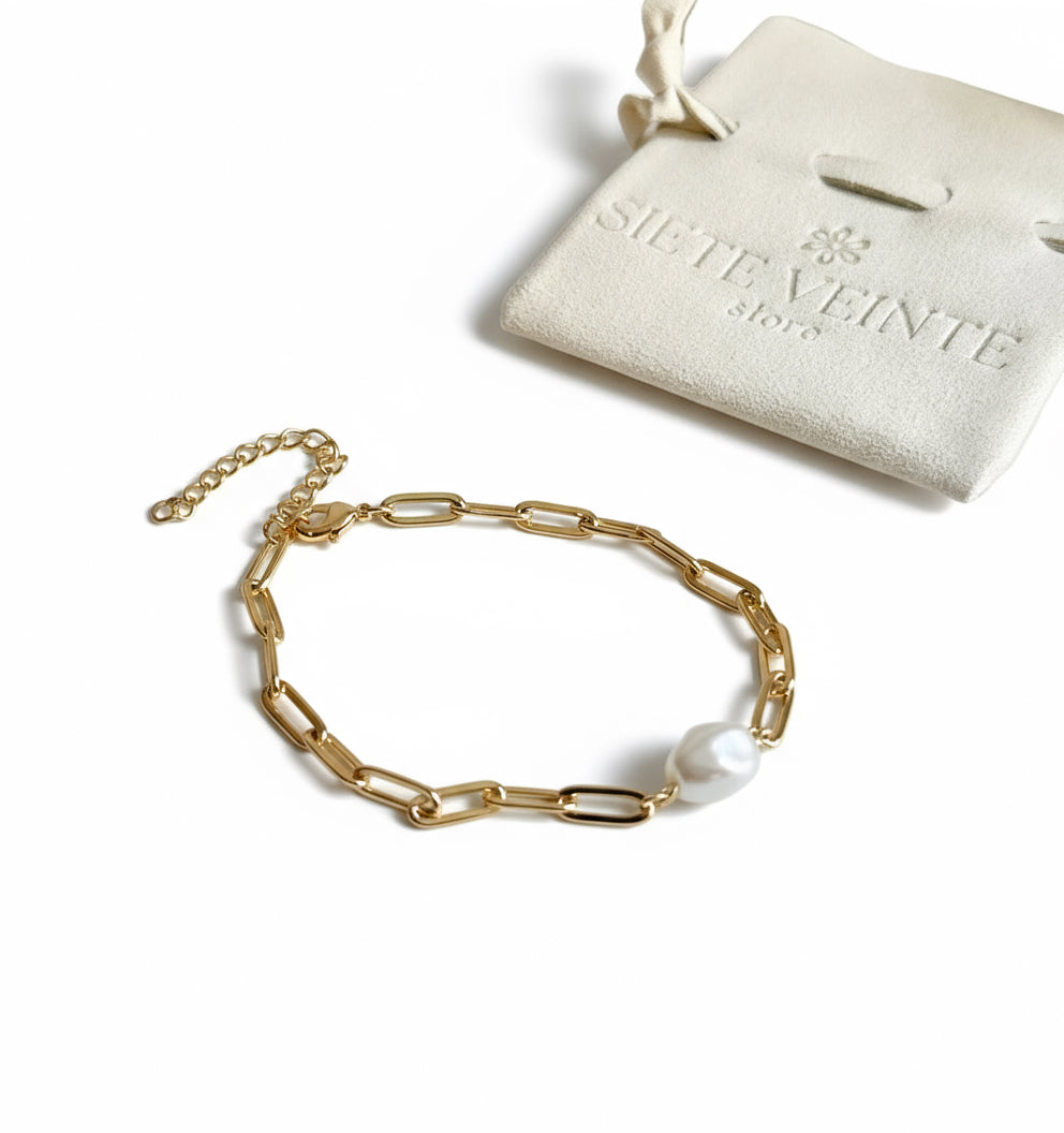 Clip Bracelet with Pearl