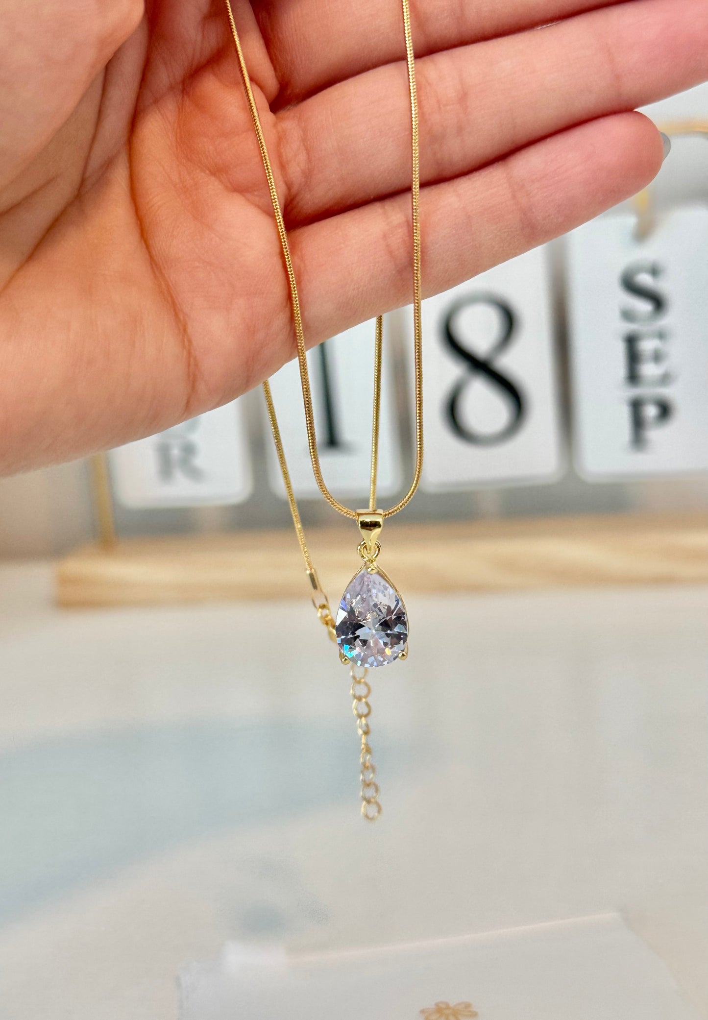 Clear Drop Necklace