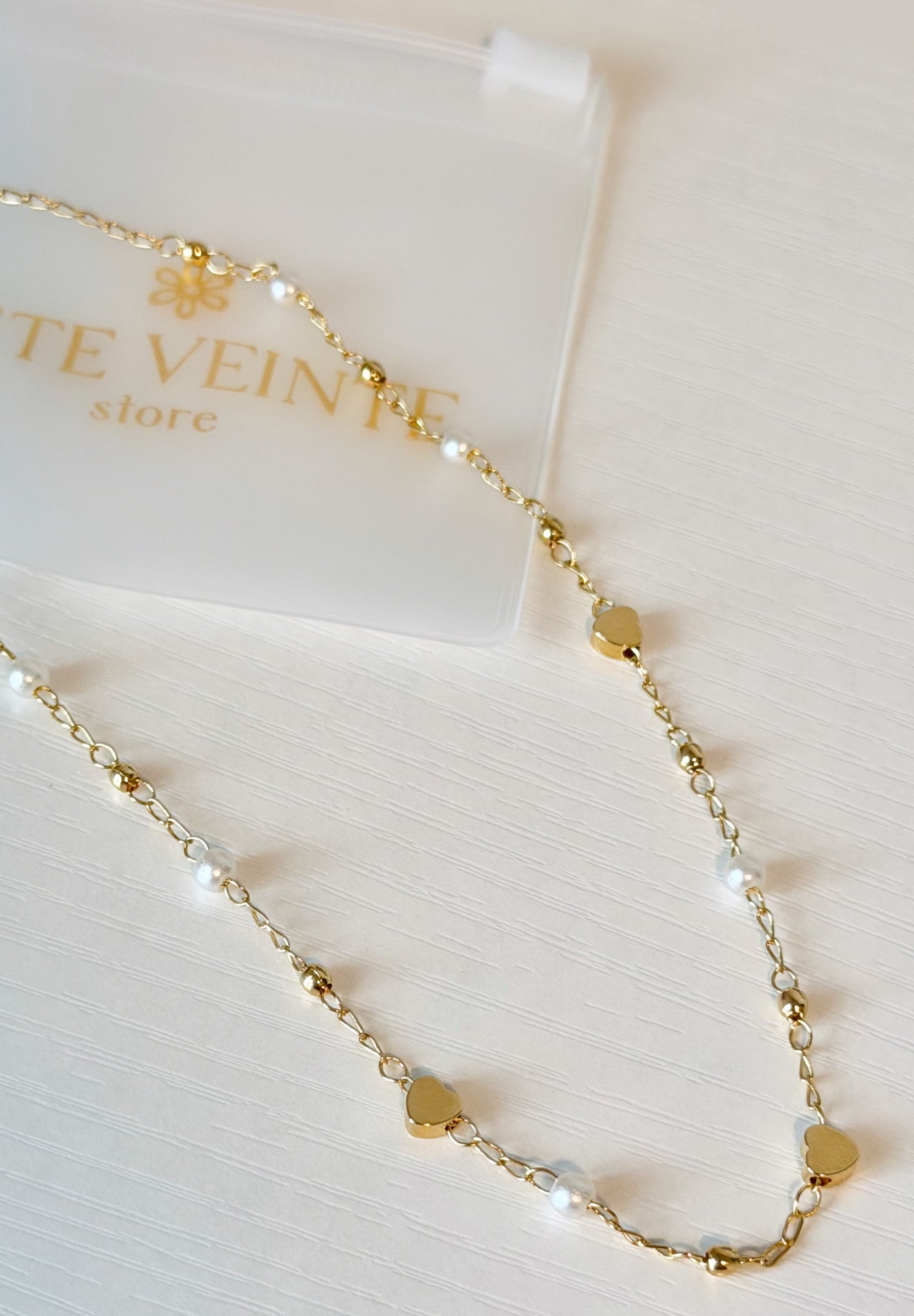 Mini Heart & Pearl Chain