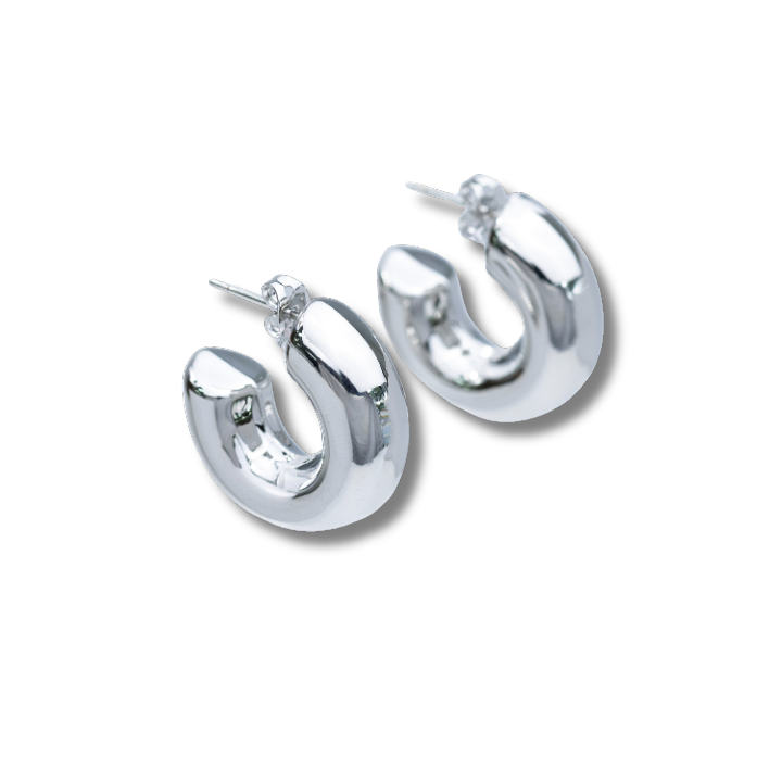Silver Chunky Hoops