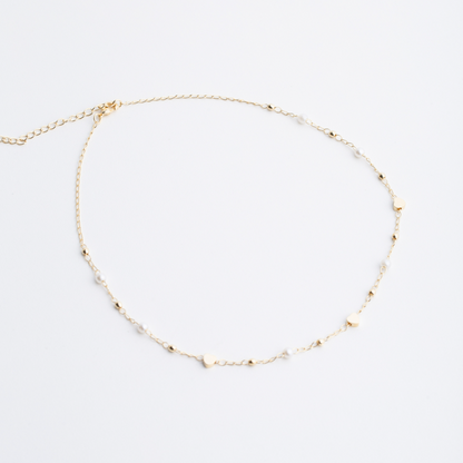 Mini Heart & Pearl Chain
