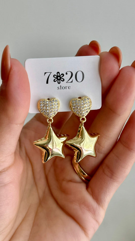 Heart & Star Earrings