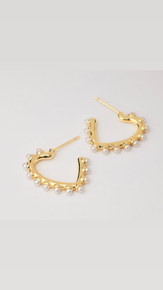 Heart Earrings with Pearls