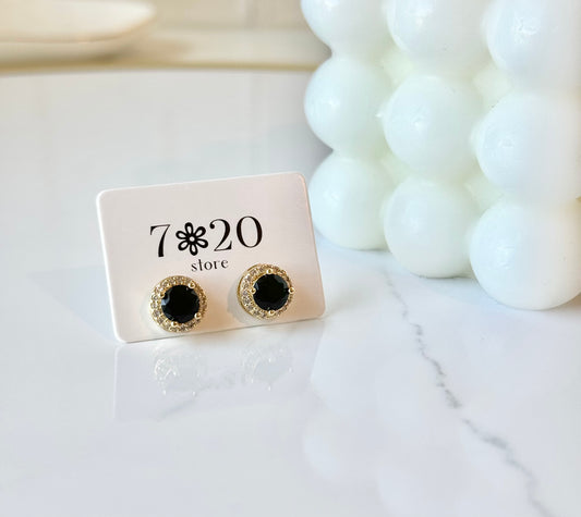 Black Circle Earrings