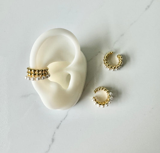 Pearl and Gold Ear Cuff