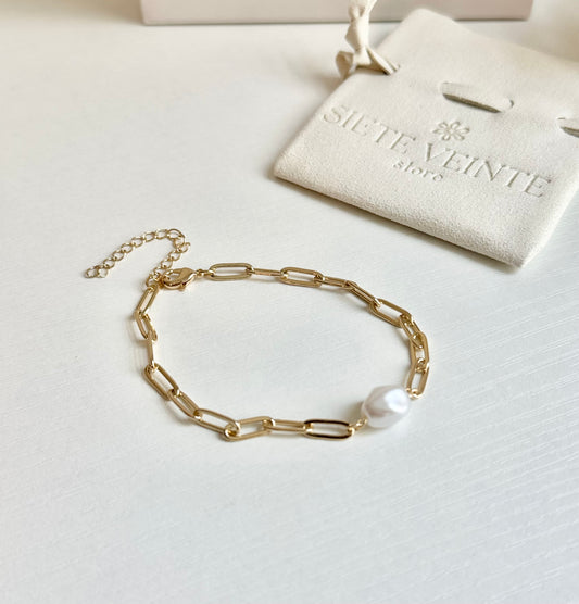 Clip Bracelet with Pearl