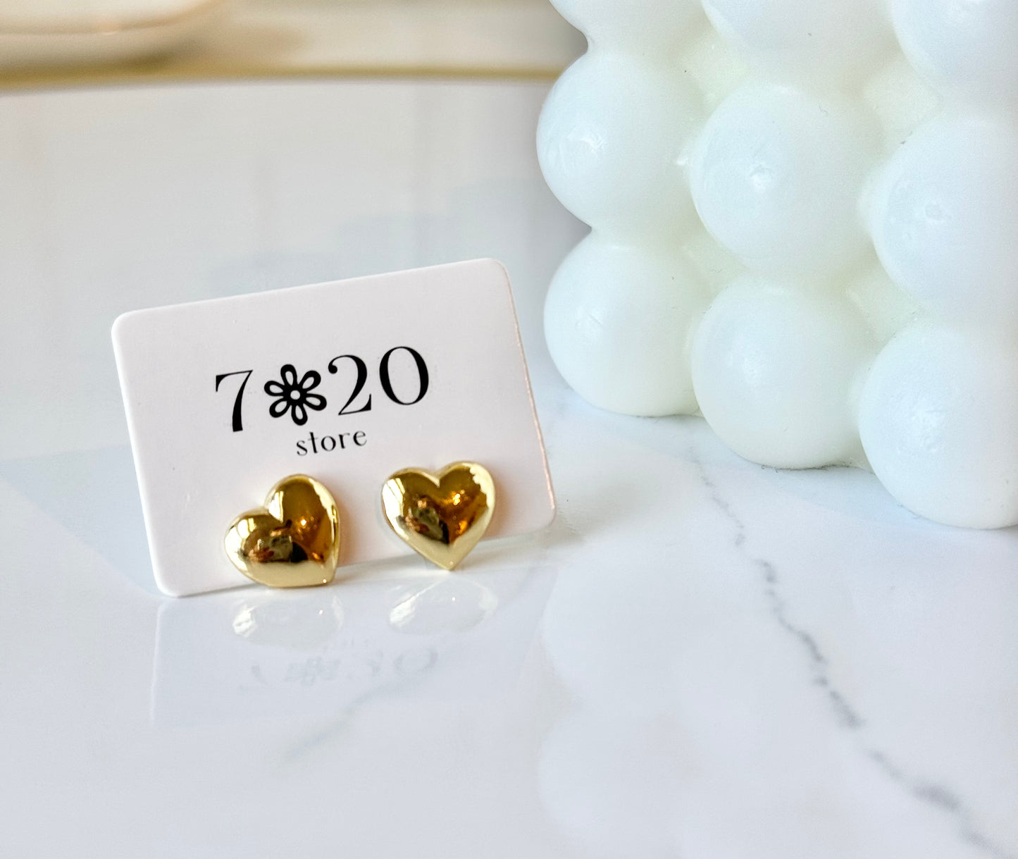 Gold Heart Studs