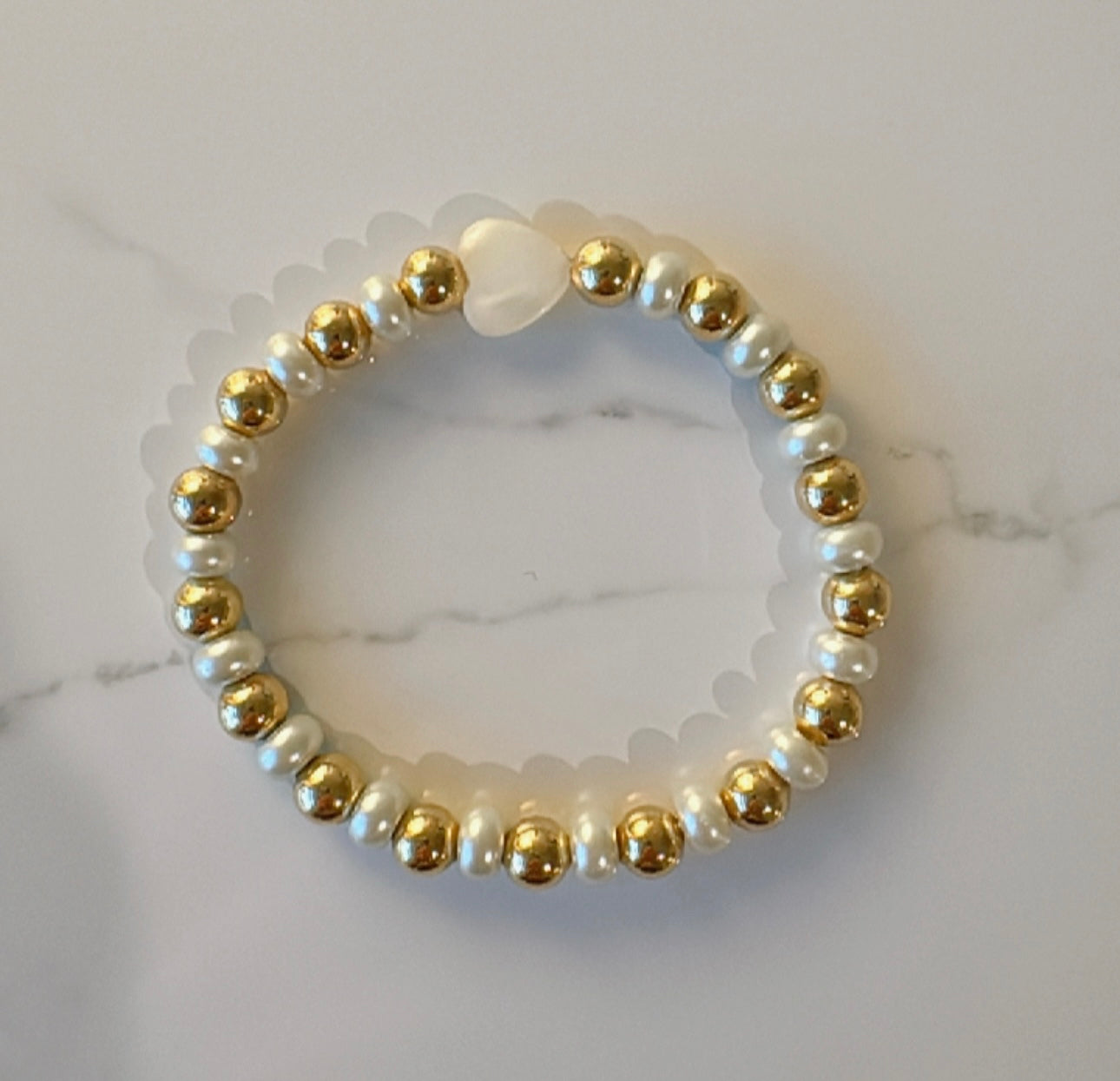 White Heart Bracelet