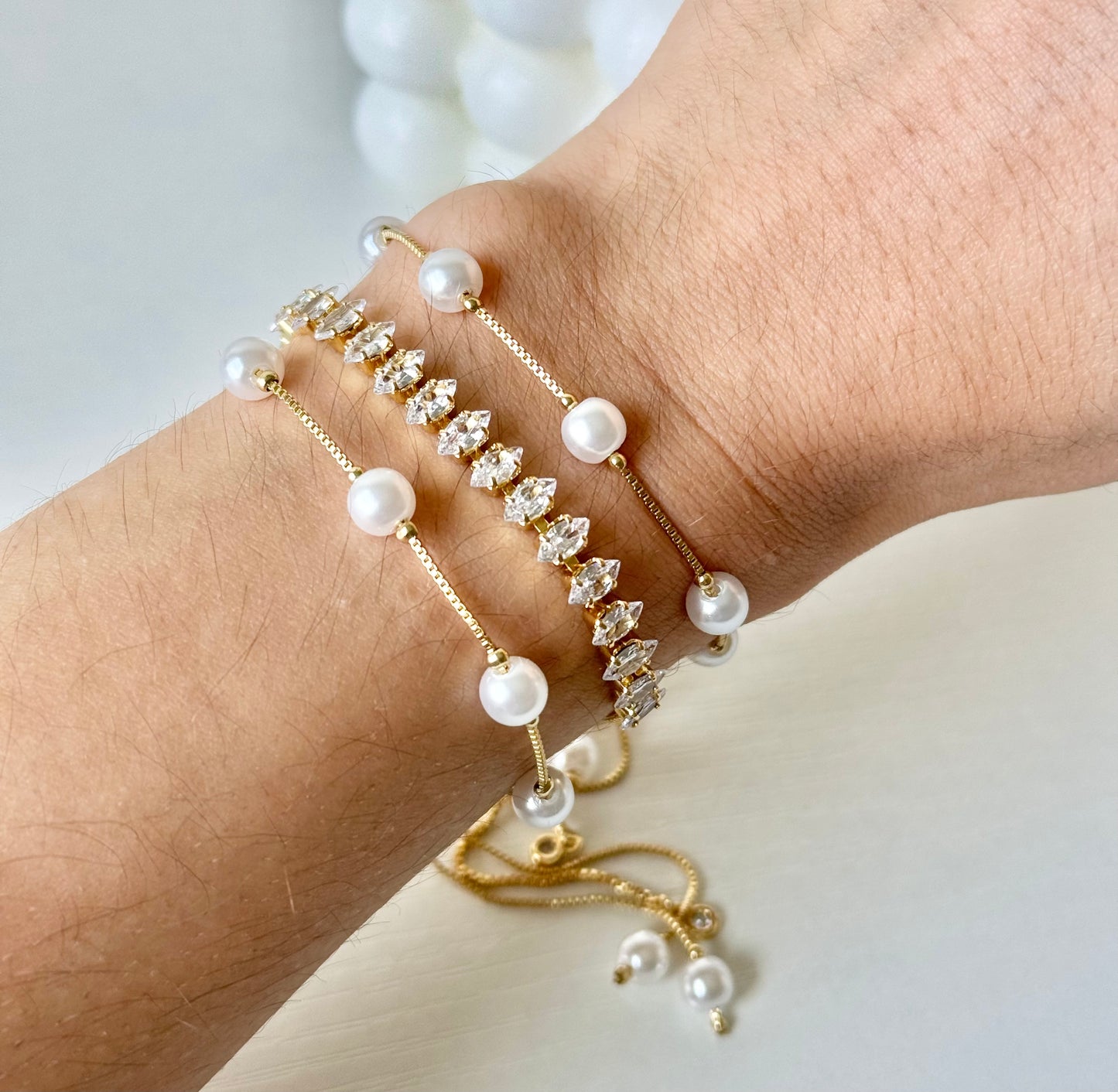 Adjustable Pearl Bracelet