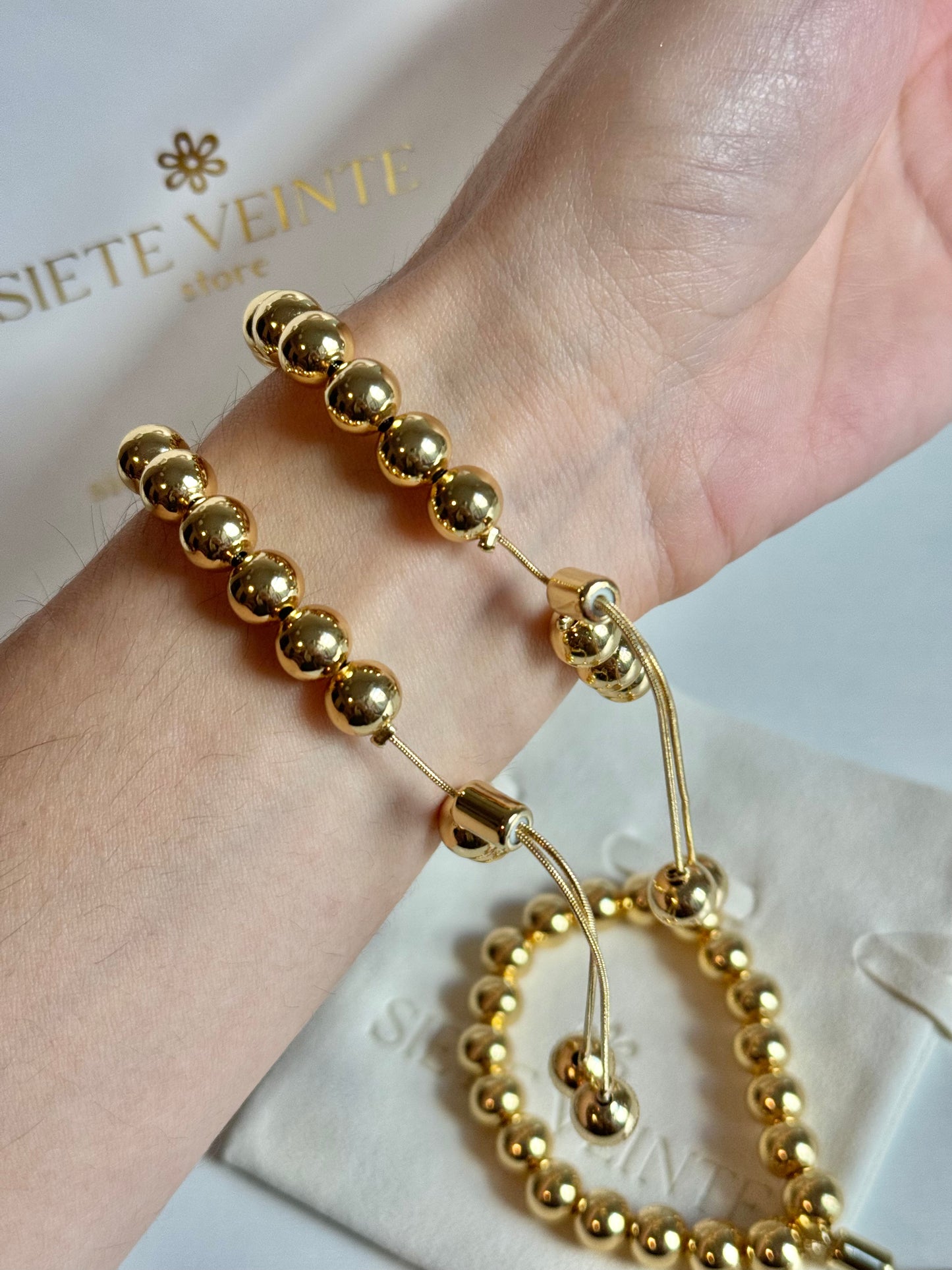 Adjustable Gold Bracelet 8mm