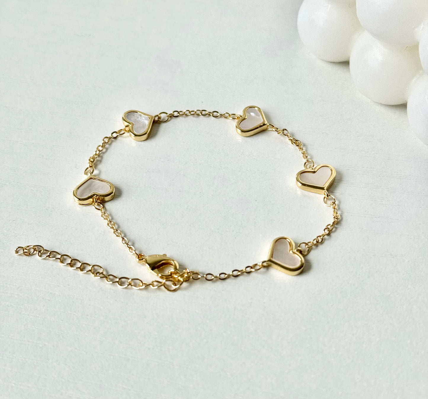 White Hearts Bracelet