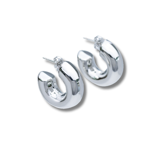 Silver Chunky Hoops