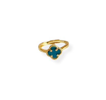 Blue Clover Ring
