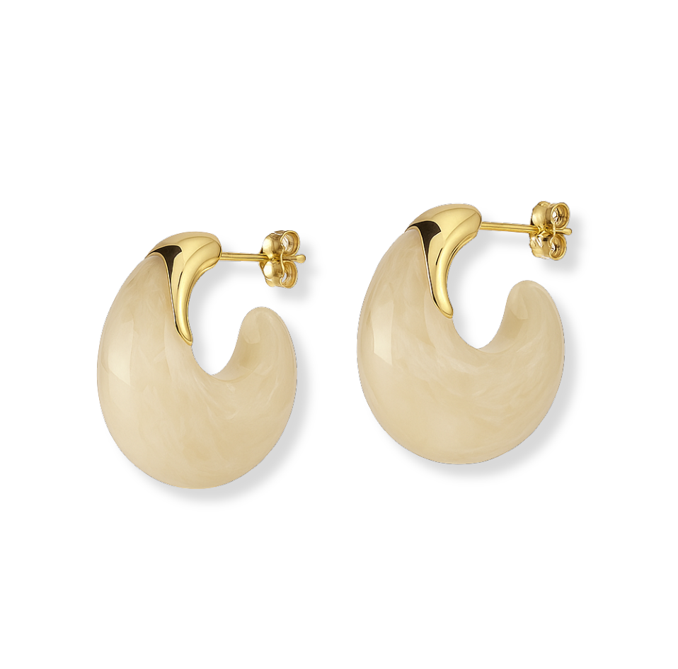 Chunky Ivory Hoops