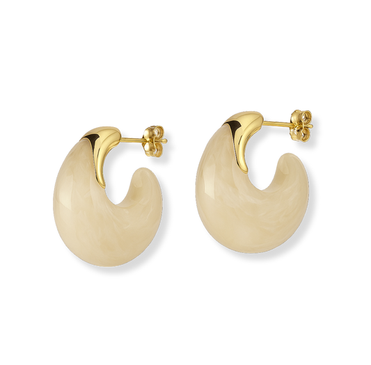 Chunky Ivory Hoops