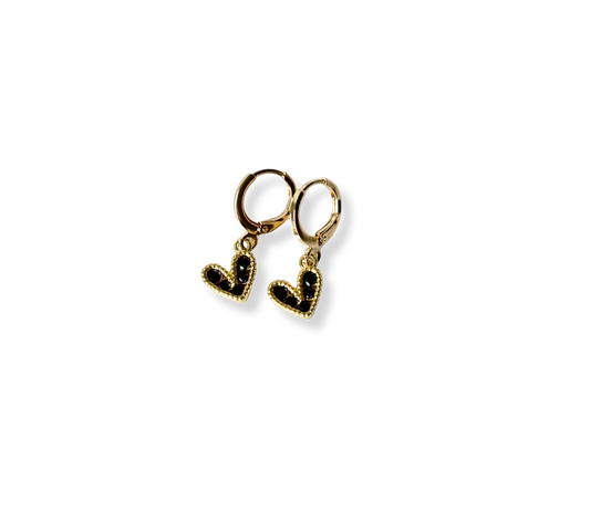 Black Heart Earrings