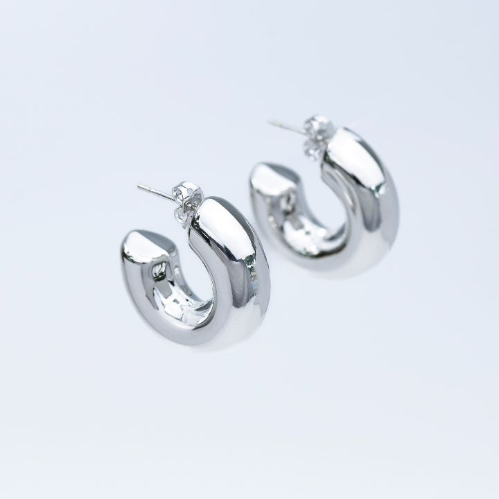Silver Chunky Hoops