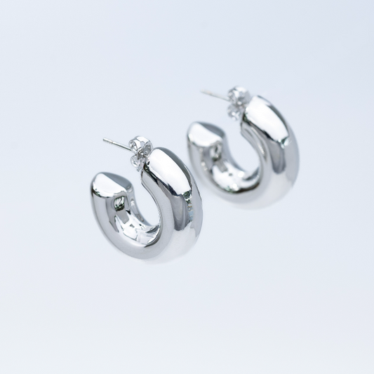 Silver Chunky Hoops